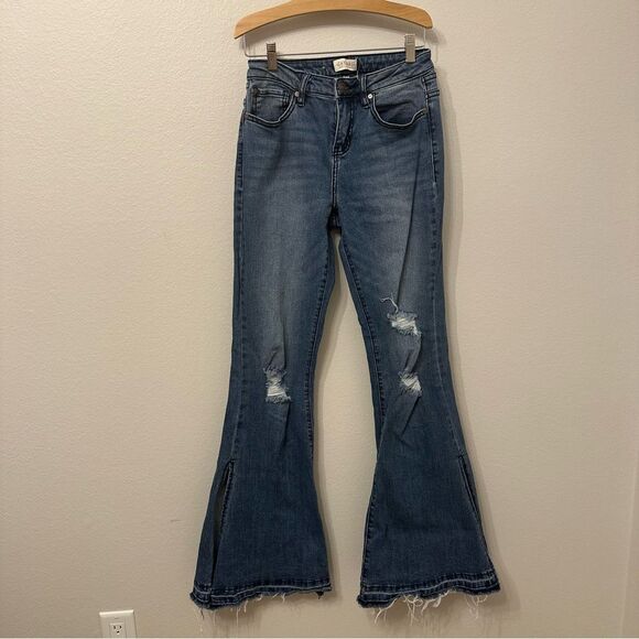 Shyanne Distressed Flare Jeans - Picture 1 of 4